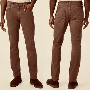 NWT New PAIGE Federal Slim Straight Jeans in Terracotta Clay Size 40